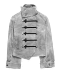 Y2K Retro Napoleon Jacket Men Women Gothic Rope Embroidery Jacket High Street Subculture Streetwear Unisex Canvas Cotton Coat