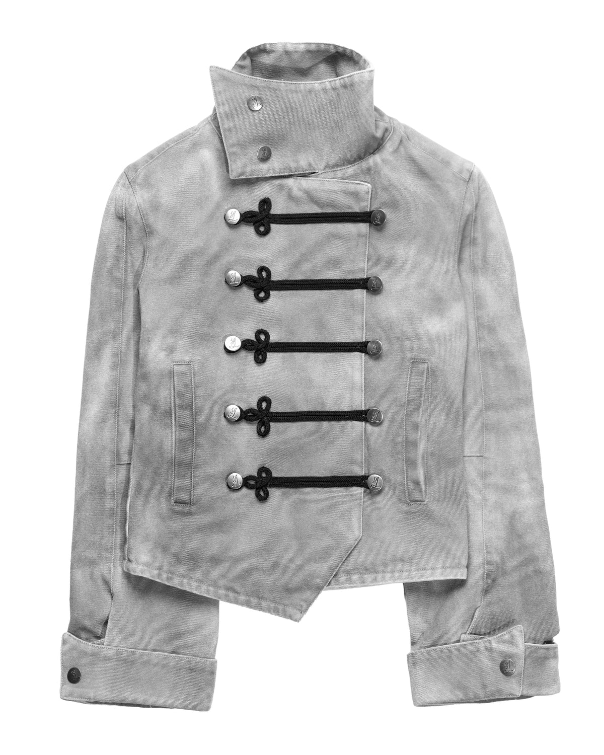 Y2K Retro Napoleon Jacket Men Women Gothic Rope Embroidery Jacket High Street Subculture Streetwear Unisex Canvas Cotton Coat