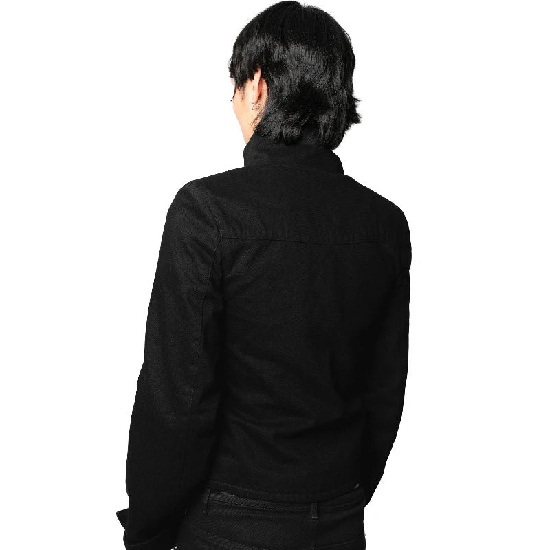 Y2K Retro Napoleon Jacket Men Women Gothic Rope Embroidery Jacket High Street Subculture Streetwear Unisex Canvas Cotton Coat